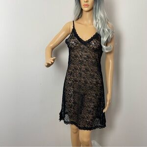 Be Wicked Chemises Lace Spaghetti Straps Strap Adjustable V-Neck Color Black